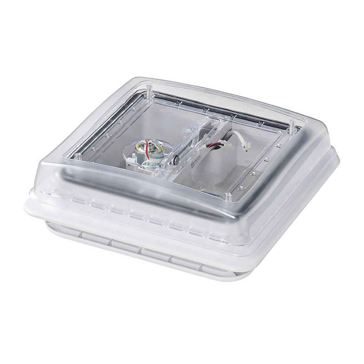 ProPlus Dachhaube mit 12V-Ventilator- 280x280 mm- Dachstaerke 28-80 mm- ohne Zwangsbelueftung- Transparent 610900