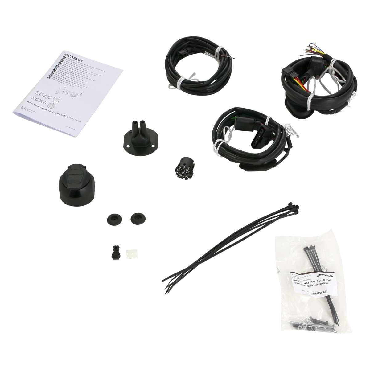 Westfalia Starre Anhaengerkupplung fuer VW Transporter T5 Kasten-Kombi -BJ 04-2003-10-2009- - im Set mit 13-pol. fahrzeugspezifischem Elektrosatz - 321792900113