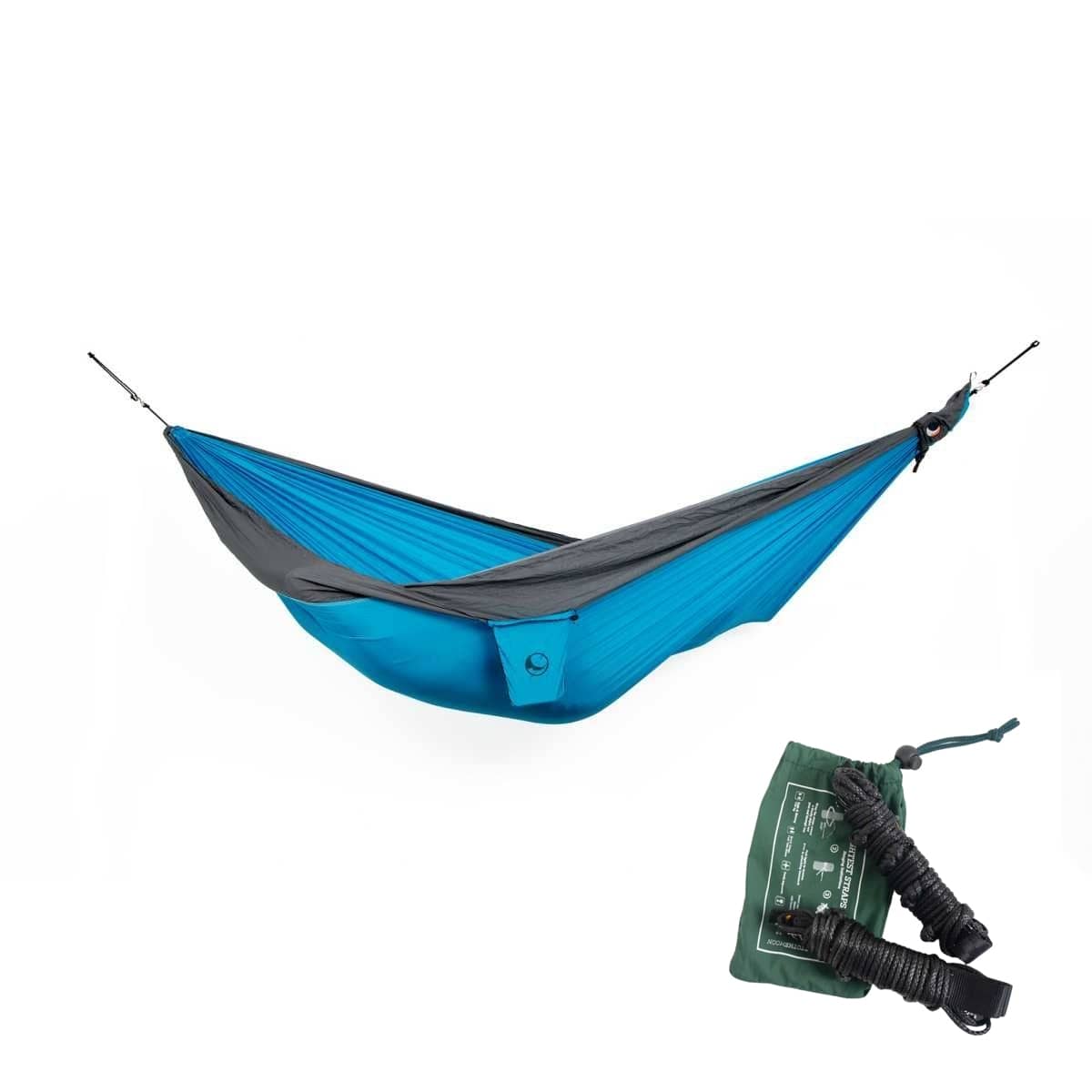 TICKET TO THE MOON King Size Hammock Hängematte Aqua / Dark Grey inkl. Lightest Straps TICKET TO THE MOON King Size Hammock Haengematte Aqua - Dark Grey inkl. Lightest Straps - TMK1503 TMLSTRAP