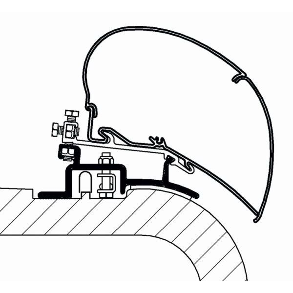 THULE Adapter Kit Fiat Ducato ab Modelljahr 1994 bis Modelljahr 2006 fuer Markise 6300 308058