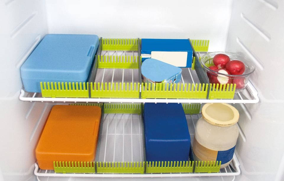 PURVARIO Stauleisten 30 fuer Kuehlschraenke 8er-Set inklusive Clips PURE LIME 