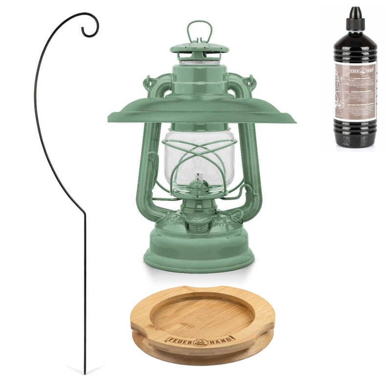 FEUERHAND Sturmlaterne 276 Sage Green Premium-Set 2.0