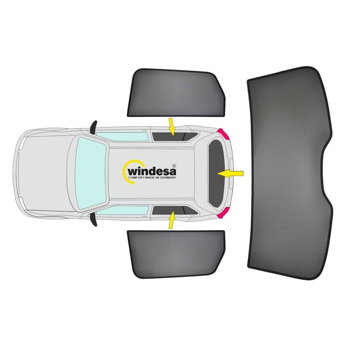 WINDESA SunClip Sonnenschutz - Sichtschutz Kia EV3 ab Bj. 2024 Set AC - sun-10490ac