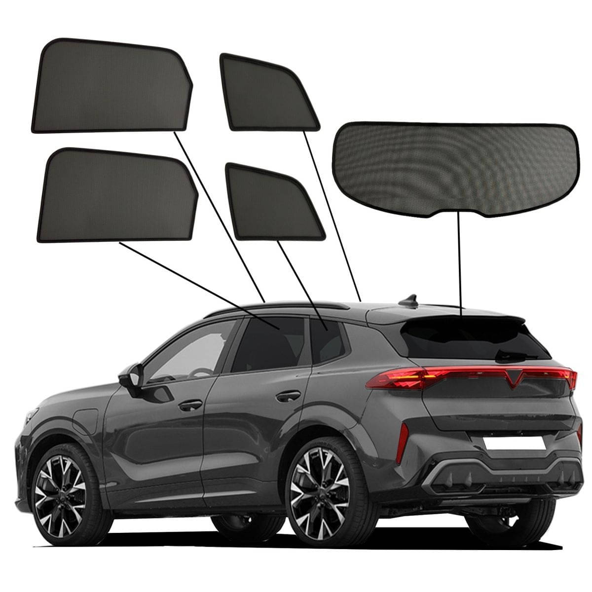 WINDESA SunClip Sonnenschutz - Sichtschutz Cupra Terramar ab Bj. 2024 Set ABC - sun-10351abc