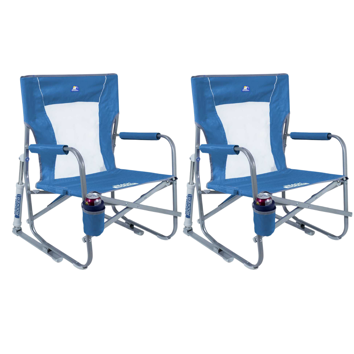 Set GCI faltbarer Schaukelstuhl Beach Rocker Saybrook Blue 2 Stuehle - 60083
