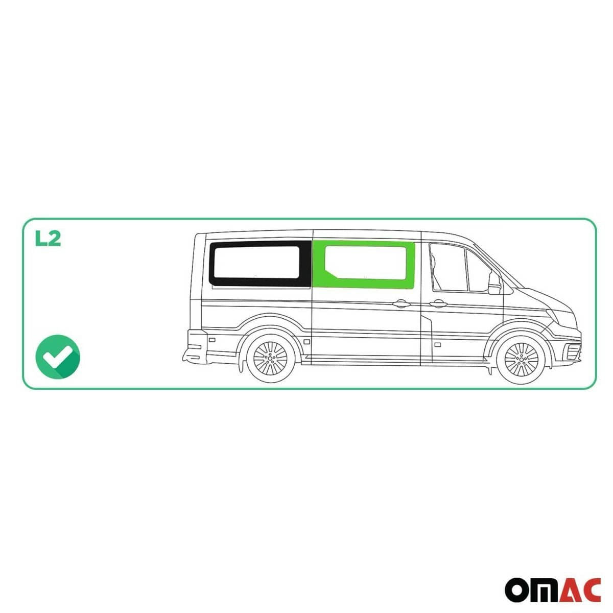 OMAC Seitenfenster Seitenscheibe MAN TGE L2 ab Bj. 2017 Schiebetuer Rechts - A050819