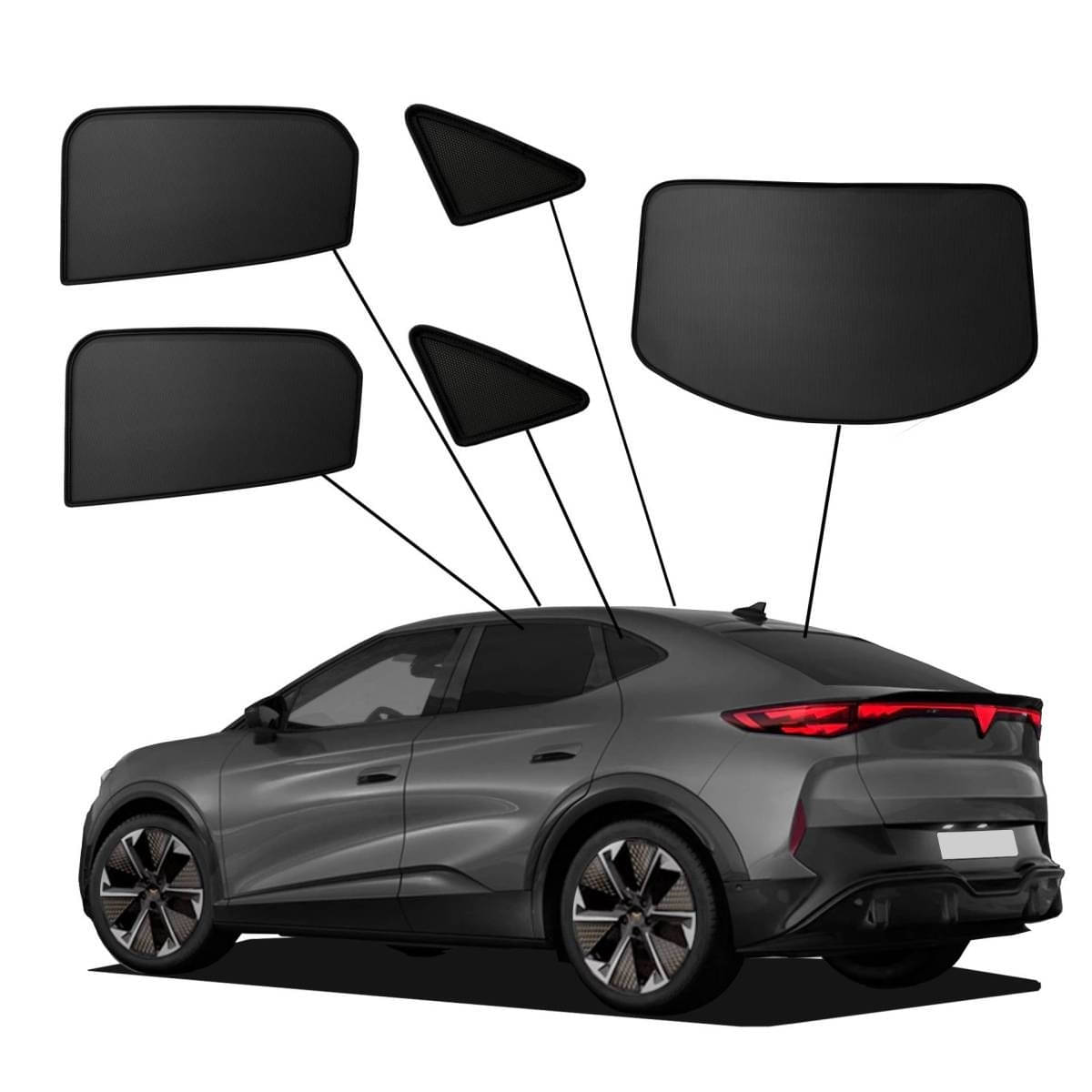 WINDESA SunClip Sonnenschutz - Sichtschutz Cupra Tavascan ab Bj. 2024 Set ABC - sun-10358abc