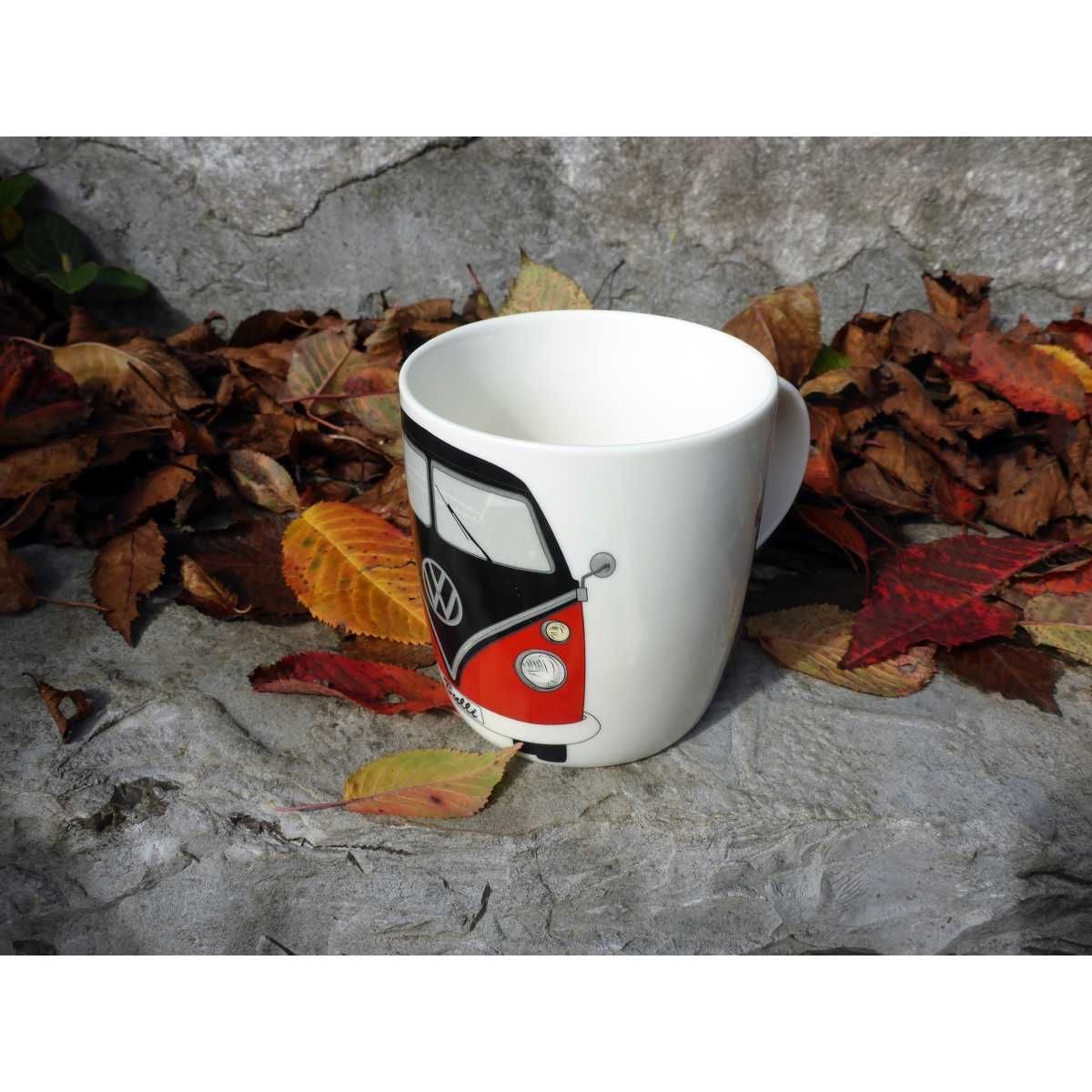 VW Collection VW T1 Bulli Bus Kaffeetasse rot-schwarz - BUTA07