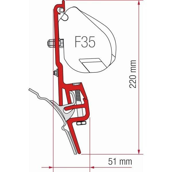 FIAMMA Adapter Kit VW T4 Brandrup fuer Markise F35 F45 F43 98655Z011
