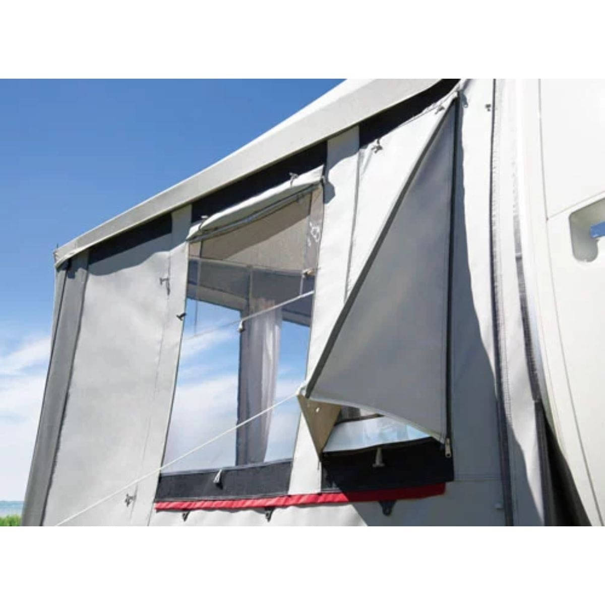 DWT Wohnwagen-Vorzelt PARADIES III Gr. 19 Umlaufmass 1091-1120 cm Tiefe 280 cm mit 28mm Stahlgestaenge - 125099S28