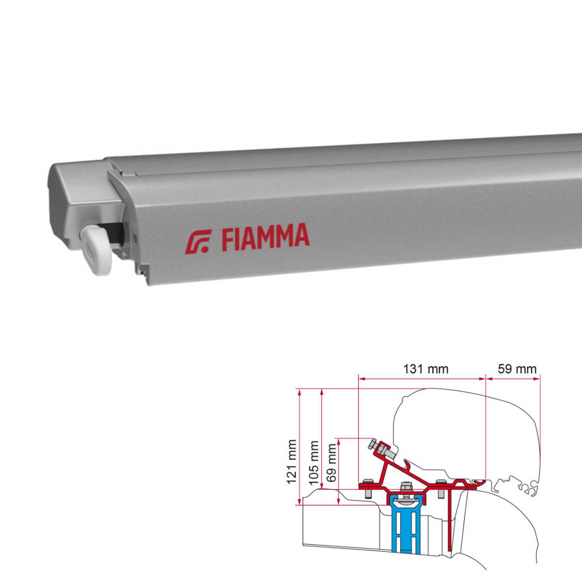 Luifel FIAMMA F80 S 320 Royal grey Huis titanium incl. Adapterkit VW Crafter II MAN TGE H3 L3 vanaf Markise FIAMMA F80 S 320 Royal grey Gehaeuse titanium inkl. Adapterkit VW Crafter II MAN TGE H3 L3 ab - 07832B01R 98655Z036