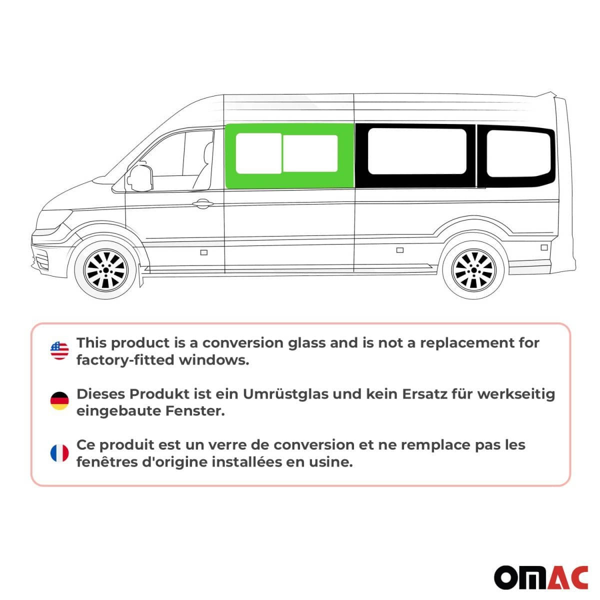 OMAC Seitenfenster Schiebefenster MAN TGE L2 ab Bj. 2017 Vorne Links OMAC Seitenfenster Schiebefenster MAN TGE L2 ab Bj. 2017 Vorne Links - A050815