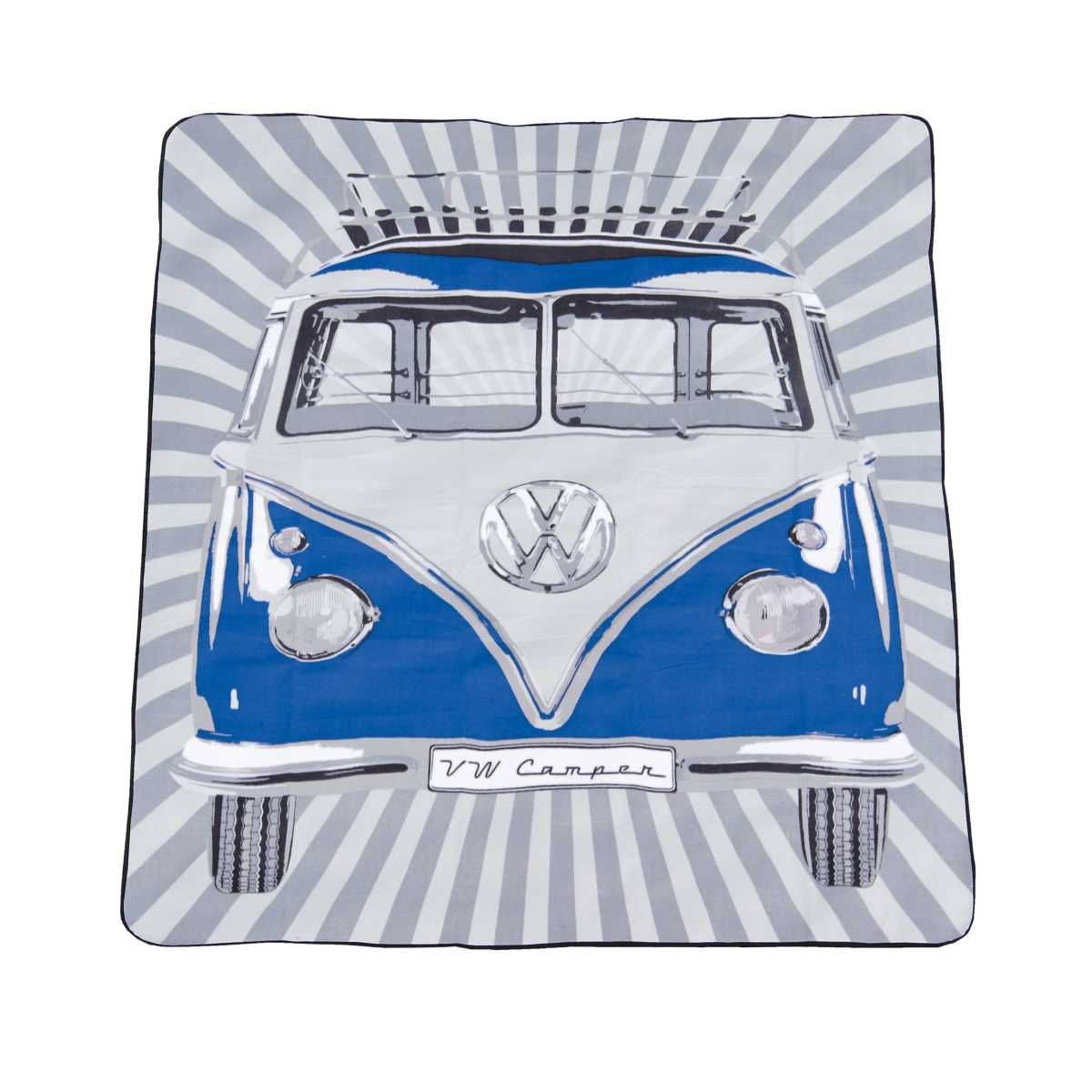 VW Collection VW T1 Bulli Bus Picknickdecke blau 200x150 cm - BUPB02