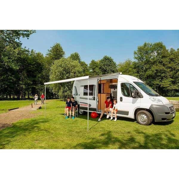 Markise FIAMMA F80 S 370 Royal grey Gehaeuse deep black inkl. Adapter Mercedes Sprinter II VW Crafter I H2 L2 ab 2006 - 2018 mit Schiene auf dem Dach