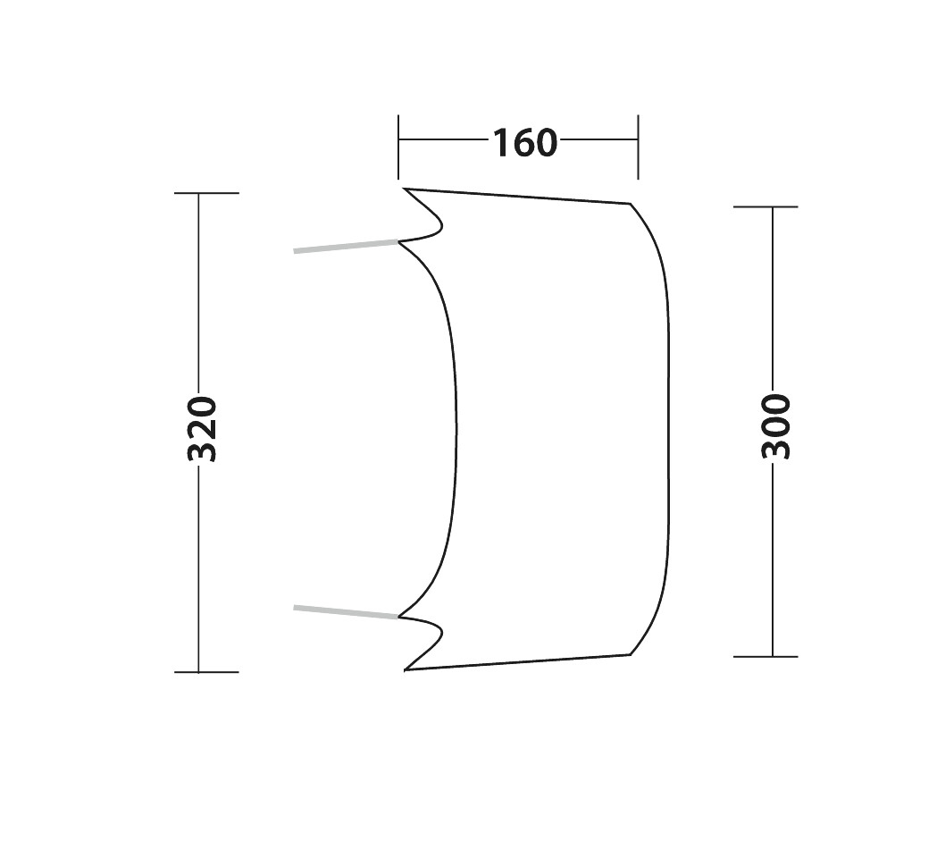 Outwell Lounge Zelt Connector M 300 x 160 cm grau-schwarz - 111342