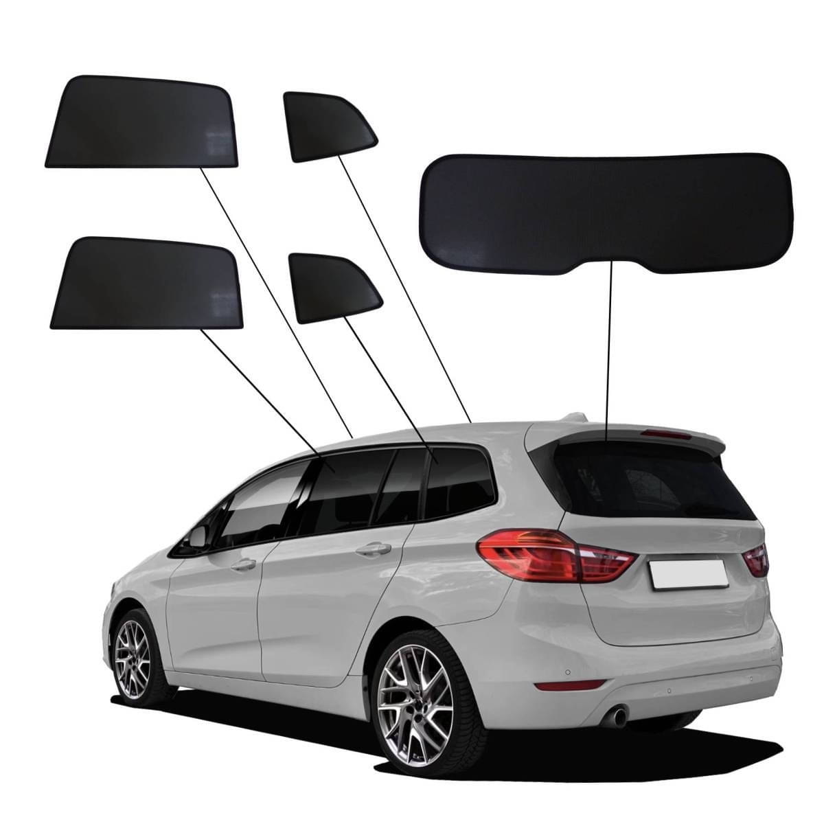 WINDESA SunClip Sonnenschutz - Sichtschutz BMW 2er Bj. 2015-2022 Set ABC - sun-10339abc