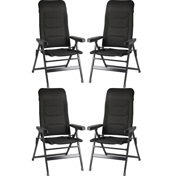 BRUNNER Campingstuhl REBEL 3D Pro - Medium Anthrazit 4er-Set - 0404002N.C69M mit 4 Stuehlen