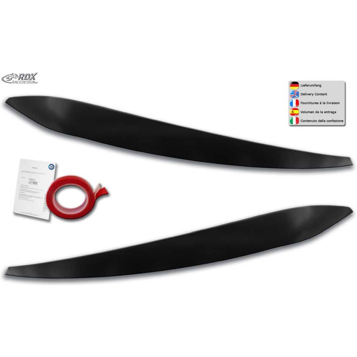 RDX Racedesign Scheinwerferblenden Boeser Blick fuer VW Touran 5T ab Bj. 2015 nur fuer LED-Scheinwerfer - RDSB155