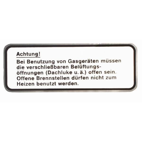 Gas Hinweisschild Selbstklebend