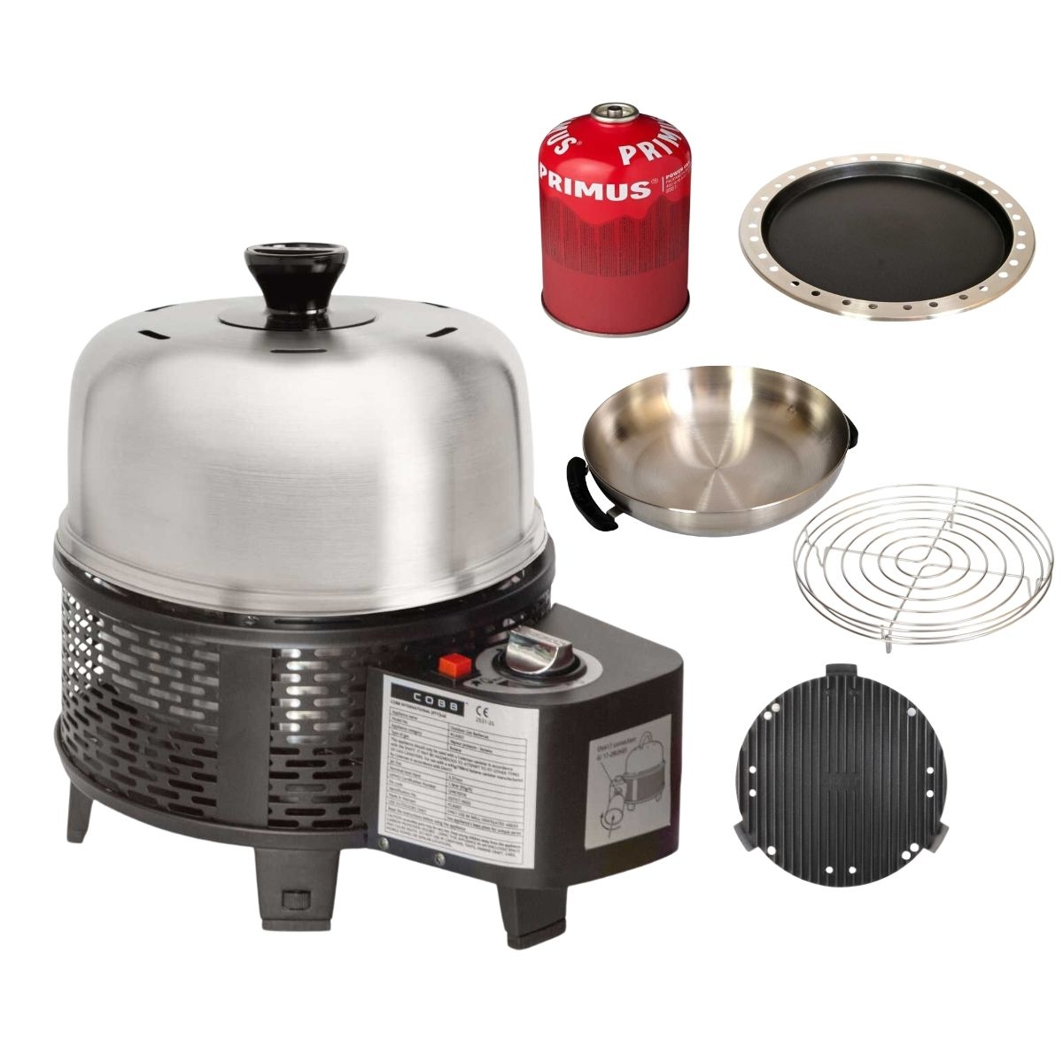 COBB Pro Gas Black und Grillplatte und Griddle -  und Bratenrost und Wok und Bratpfanne und Gaskartusche