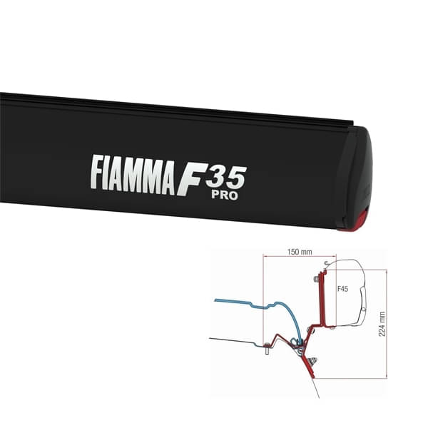 Markise FIAMMA F35 Pro Royal grey 270 cm Gehäuse Deep black inkl. Adapterkit Mercedes V Klasse Marco Markise FIAMMA F35 Pro Royal grey 270 cm Gehaeuse Deep black inkl. Adapter Mercedes V Klasse Marco Polo