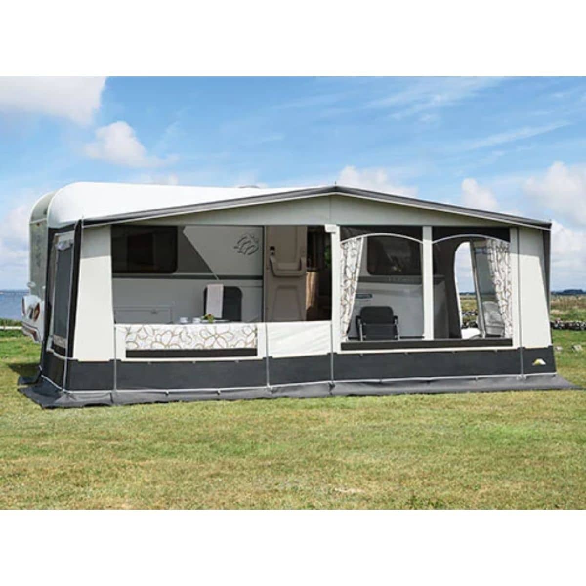 DWT Wohnwagen-Vorzelt JUBILEE 40 Gr. 9 Umlaufmass 791-820 cm Tiefe 240 cm Travel-Paket Alu-Gestaenge - 122149TALU