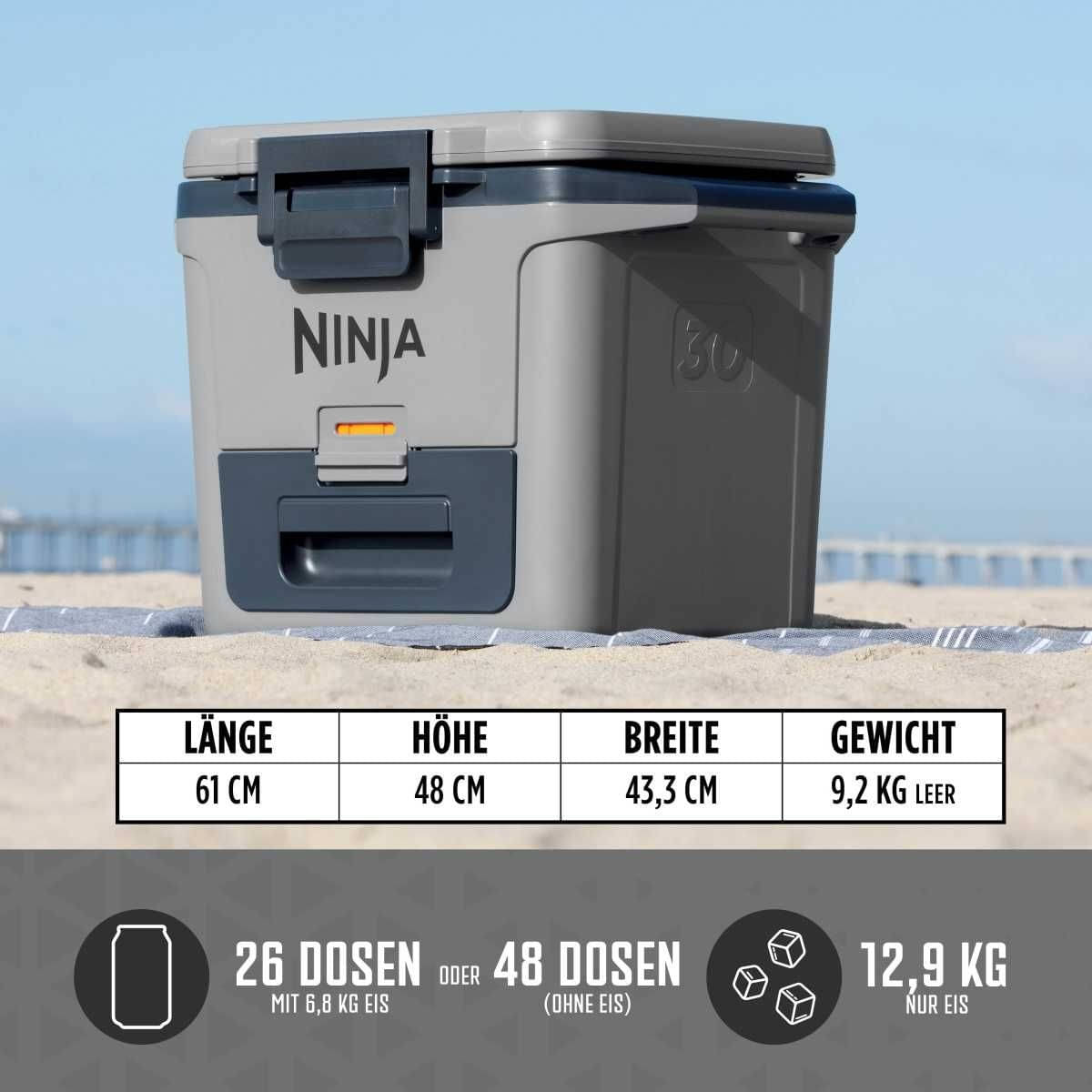 NINJA FrostVault 28L Kuehlbox mit Trockenzone- Schiefergrau - FB131EUGY