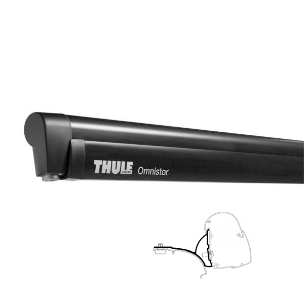 Markise THULE Omnistor 5102 Gehaeuse anthrazit 260 cm inkl- Adapterkit VW T5 T6 mit C-Schiene -nicht passend fuer Modell -California- Thule Art-Nr. 303048-301982