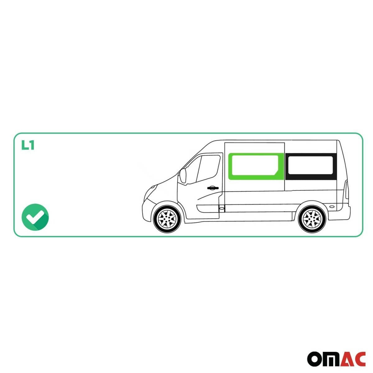 OMAC Seitenfenster Seitenscheibe Opel Movano L1 Bj. 2010–2021 Vorne Links - 6125405-1FSFL