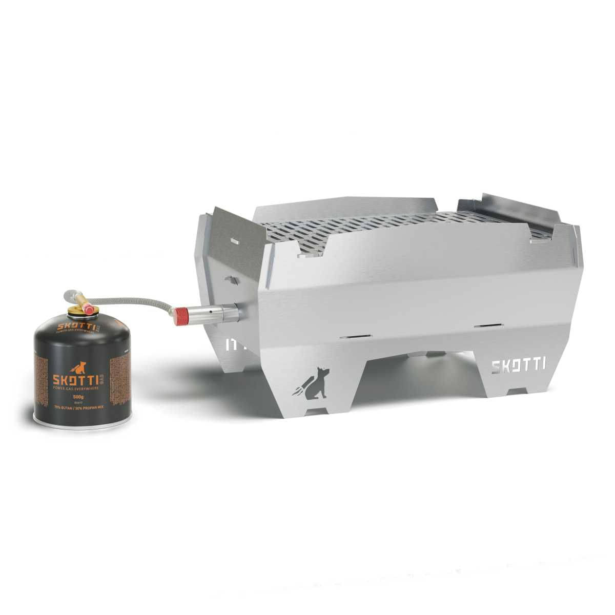 SKOTTI Grill Edelstahl - 1x SKOTTI Gas 500 g Gewindekartusche