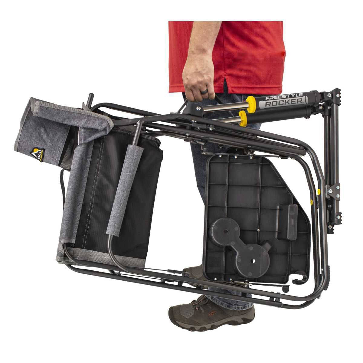 GCI faltbarer Schaukelstuhl Freestyle Rocker mit Seitentisch Heathered Pewter - 371147