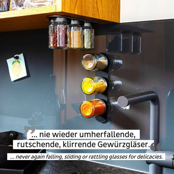 SILWY Feinkost Magnetglaeser BLACK - CLASSY -192 ml- FM-192-BCS-SM