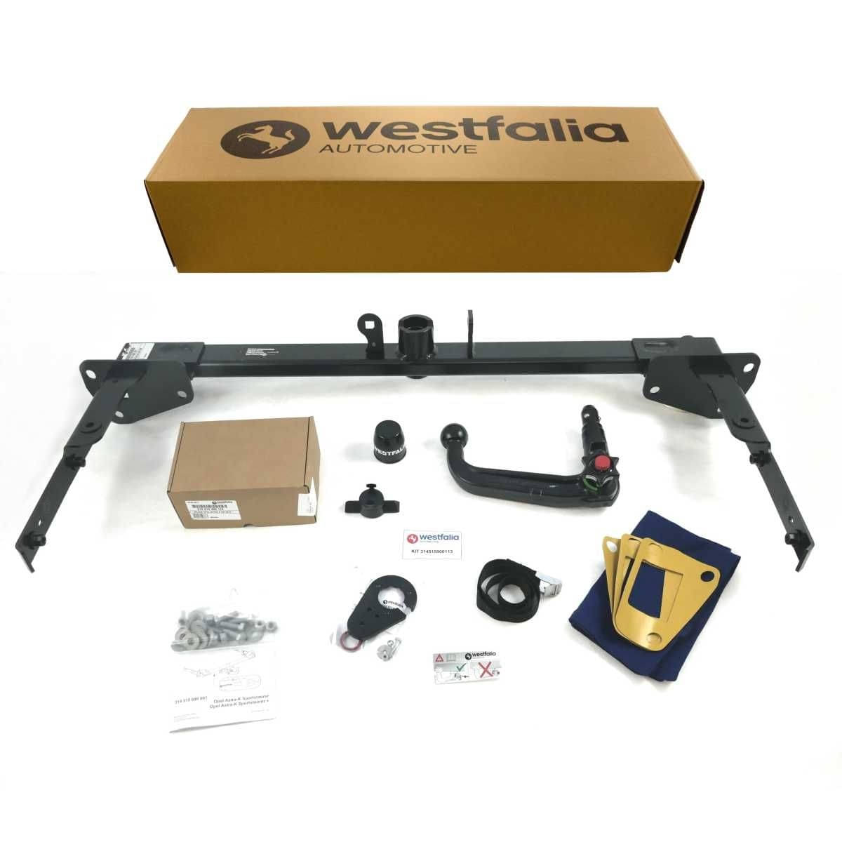Westfalia Abnehmbare Anhaengerkupplung fuer Opel Astra K Sports Tourer -BJ 03-2016-12-2021- - im Set mit 13-pol. fahrzeugspezifischem Elektrosatz - 314515900113
