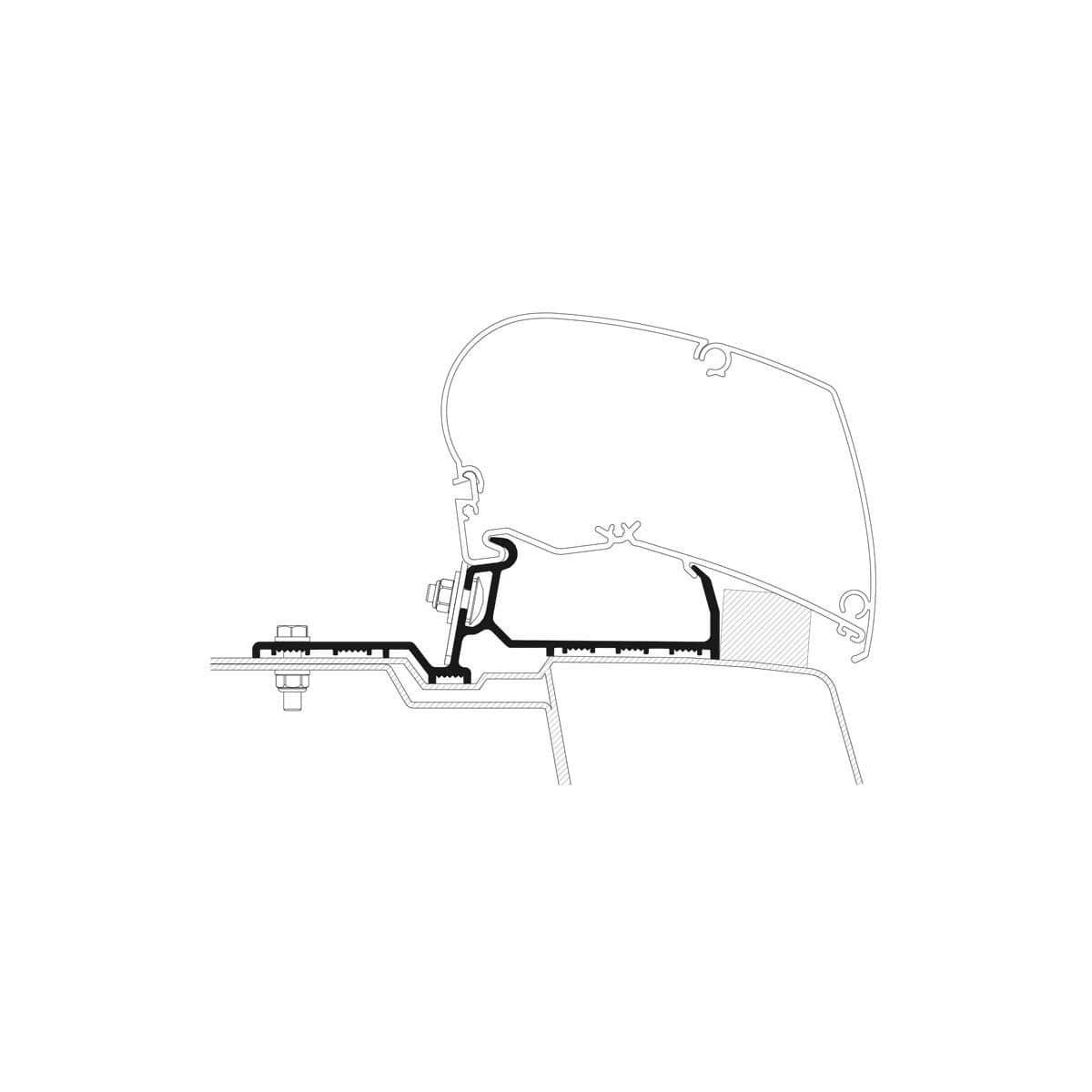 THULE Adapterkit Renault Master Opel Movano G2 t/m modeljaar 2022 voor luifel 6300 - gecontroleerde retour THULE Adapter Kit Renault Master Opel Movano G2 bis Modelljahr 2022 fuer Markise 6300