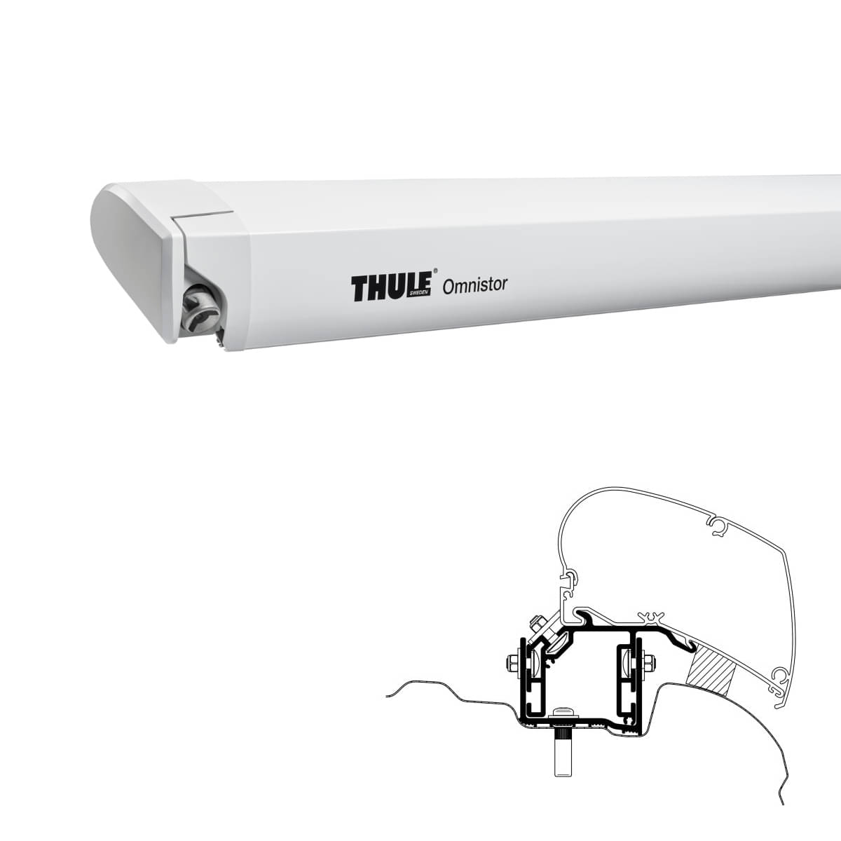 Thule Omnistor 6300 -3-25x2.50- - 302130 - Markise THULE Omnistor 6300 Mystic grau 325 cm Gehaeuse weiss