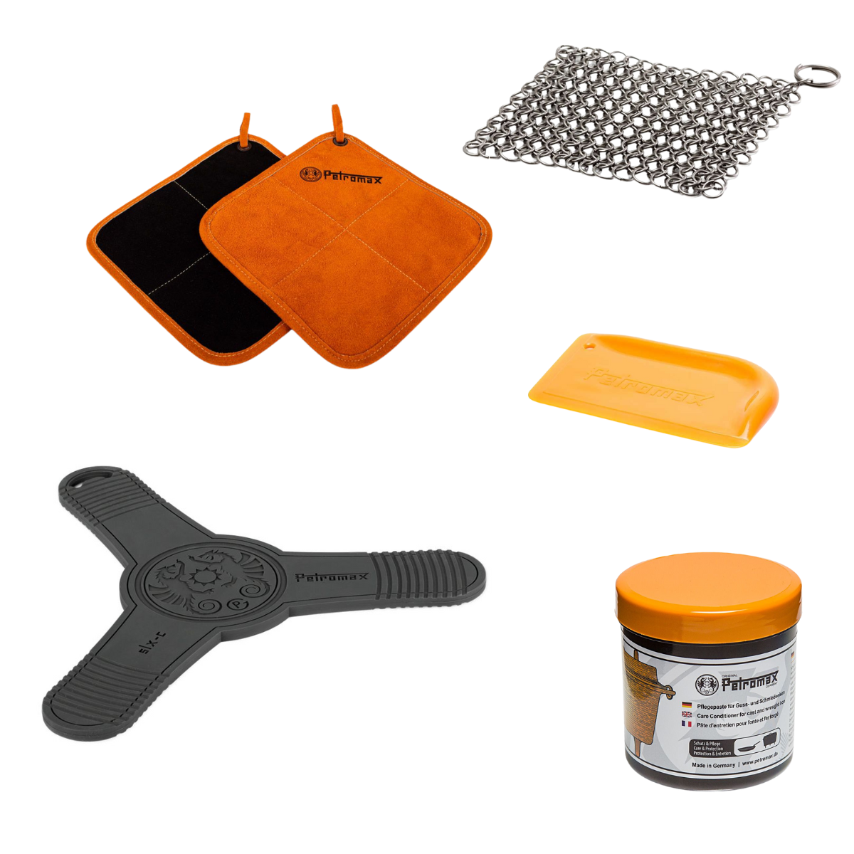 PETROMAX Gusseien Topf Zubehör Set PETROMAX Gusseien Topf Zubehoer Set slx-c scrub ft-pflege t300 os