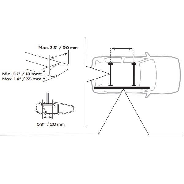 THULE Adapter Kit Roof Rack Dachtraeger fuer Markise 3200 301925