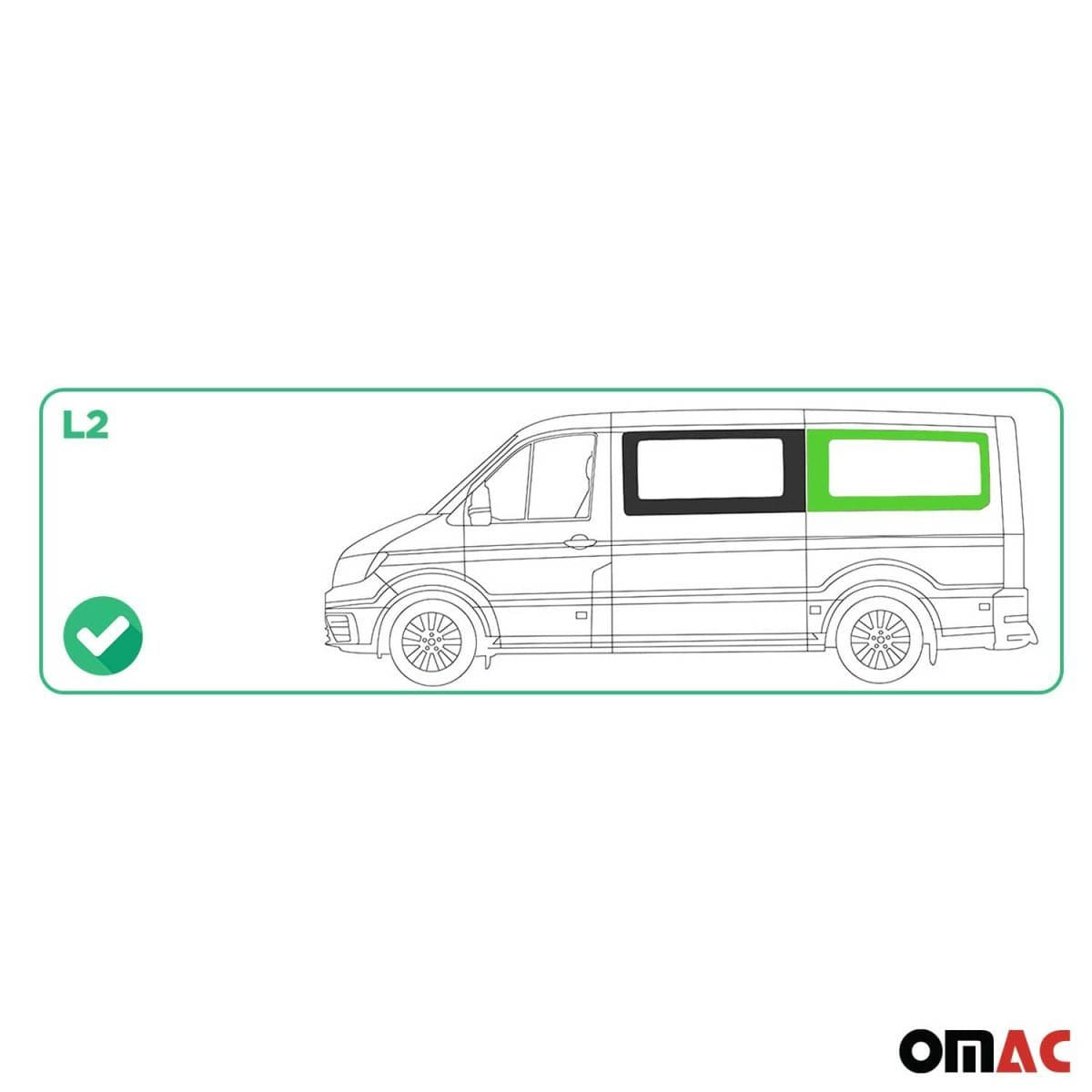 OMAC Seitenfenster Seitenscheibe MAN TGE L2 ab Bj. 2017 Hinten Links - A050821