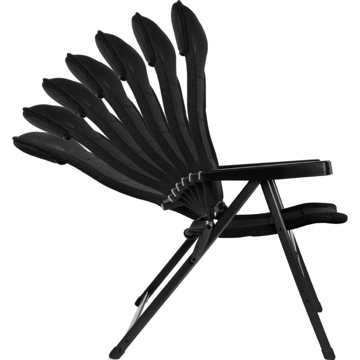BRUNNER Campingstuhl ARAVEL VITACHIC 3D - L Salt-Pepper 4er-Set - Tisch LINEAR 115x70 cm Black - 0404065N-C42L 0406031N.C69