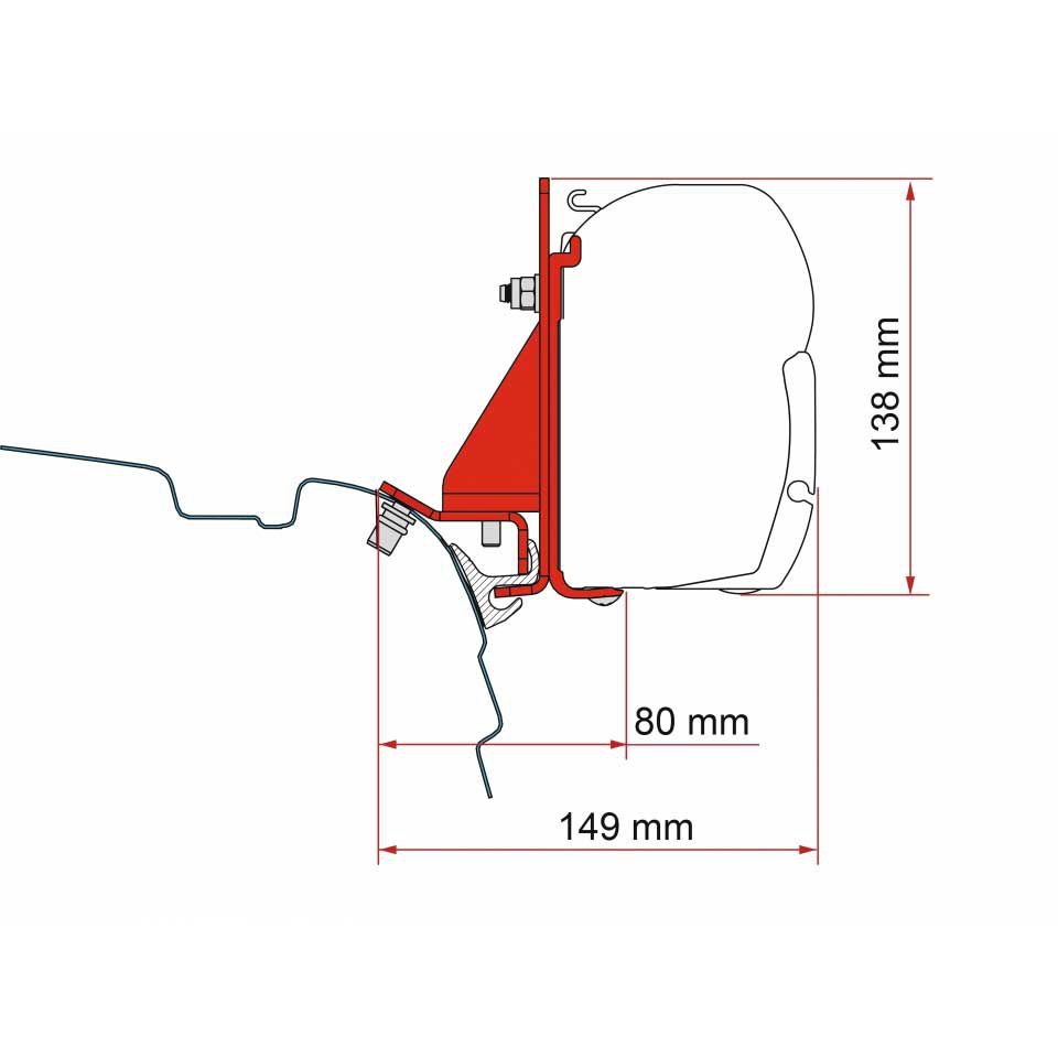 FIAMMA Adapter Kit Combi Rail Bracket fuer Markise F45 F43 ZIP