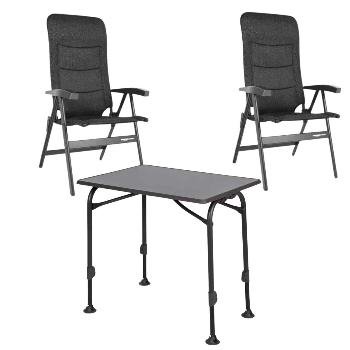 WESTFIELD Campingstuhl Noblesse brown melange 2er-Set & Tisch AIRCOLITE 80x60 cm black WESTFIELD Campingstuhl Noblesse brown melange 2er-Set - Tisch AIRCOLITE 80x60 cm black - 101-101 BM 201-27271