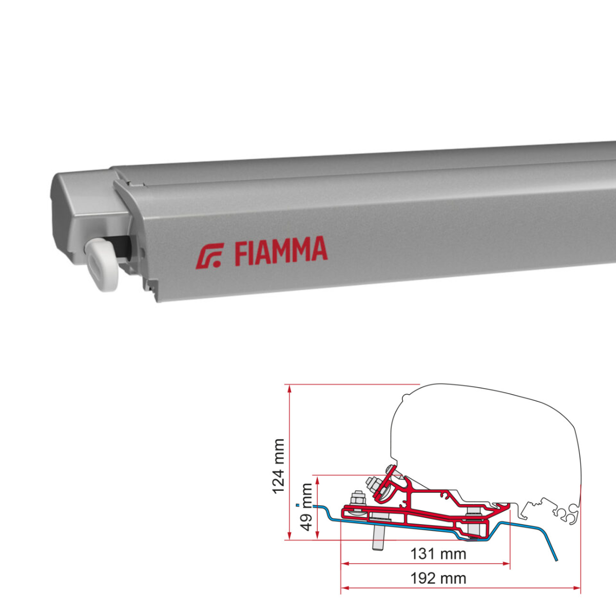 Markise FIAMMA F80 S 400 Royal grey Behuizing titanium incl. Adapterkit Ford Transit H3 L4 vanaf 2014 Markise FIAMMA F80 S 400 Royal grey Gehaeuse titanium inkl. Adapterkit Ford Transit H3 L4 ab 2014 - 07832E01R 98655Z108