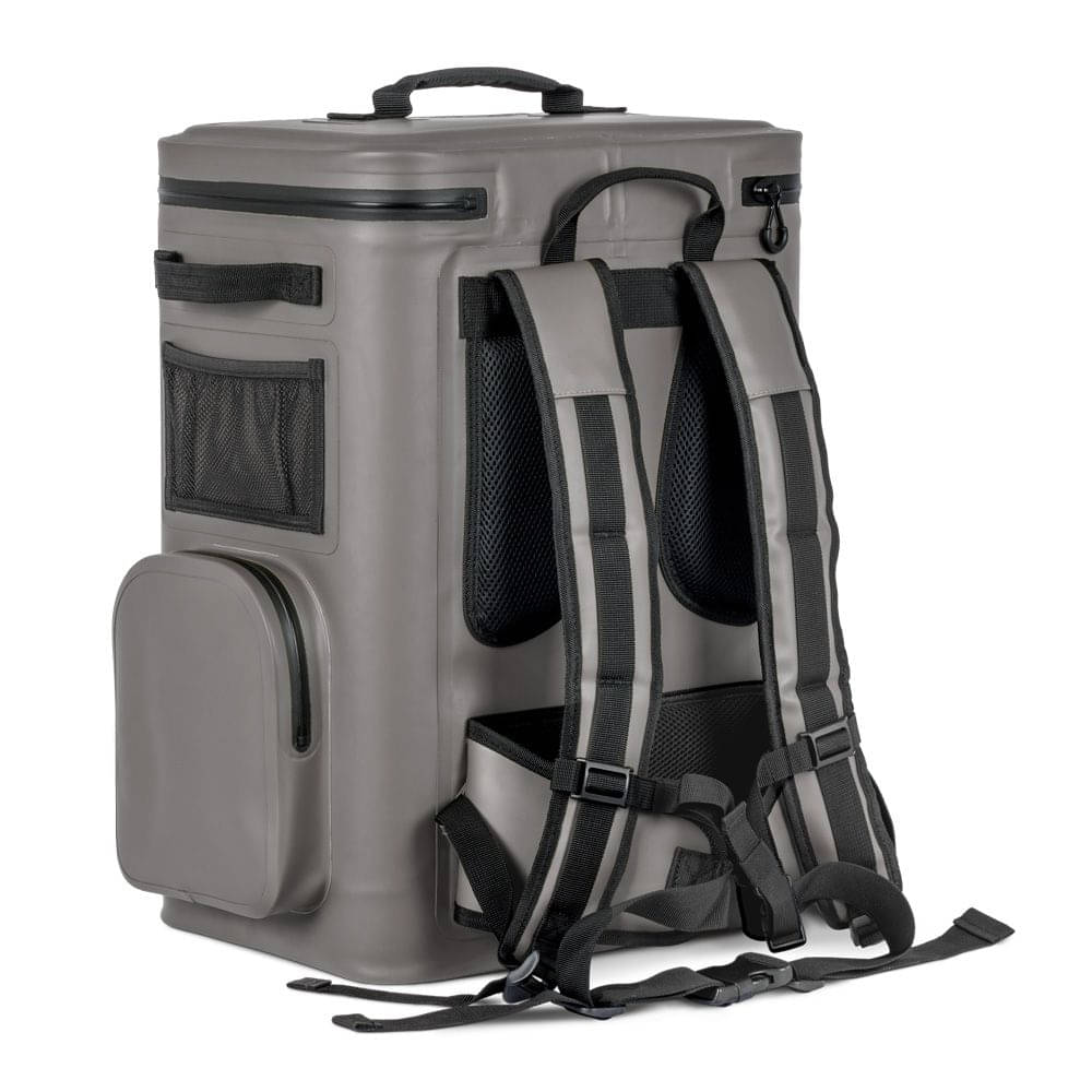 PETROMAX Kuehlrucksack 27 Liter grau mit Kuehlakku 210 mm - Isolierflasche 1-5 L - Aktionsset - BKPK27-GRAU-G-SET-210