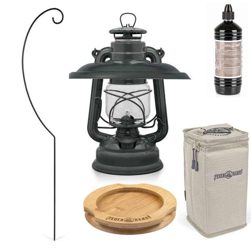 FEUERHAND Sturmlaterne 276 Anthracite Grey Premium-Set 3.0