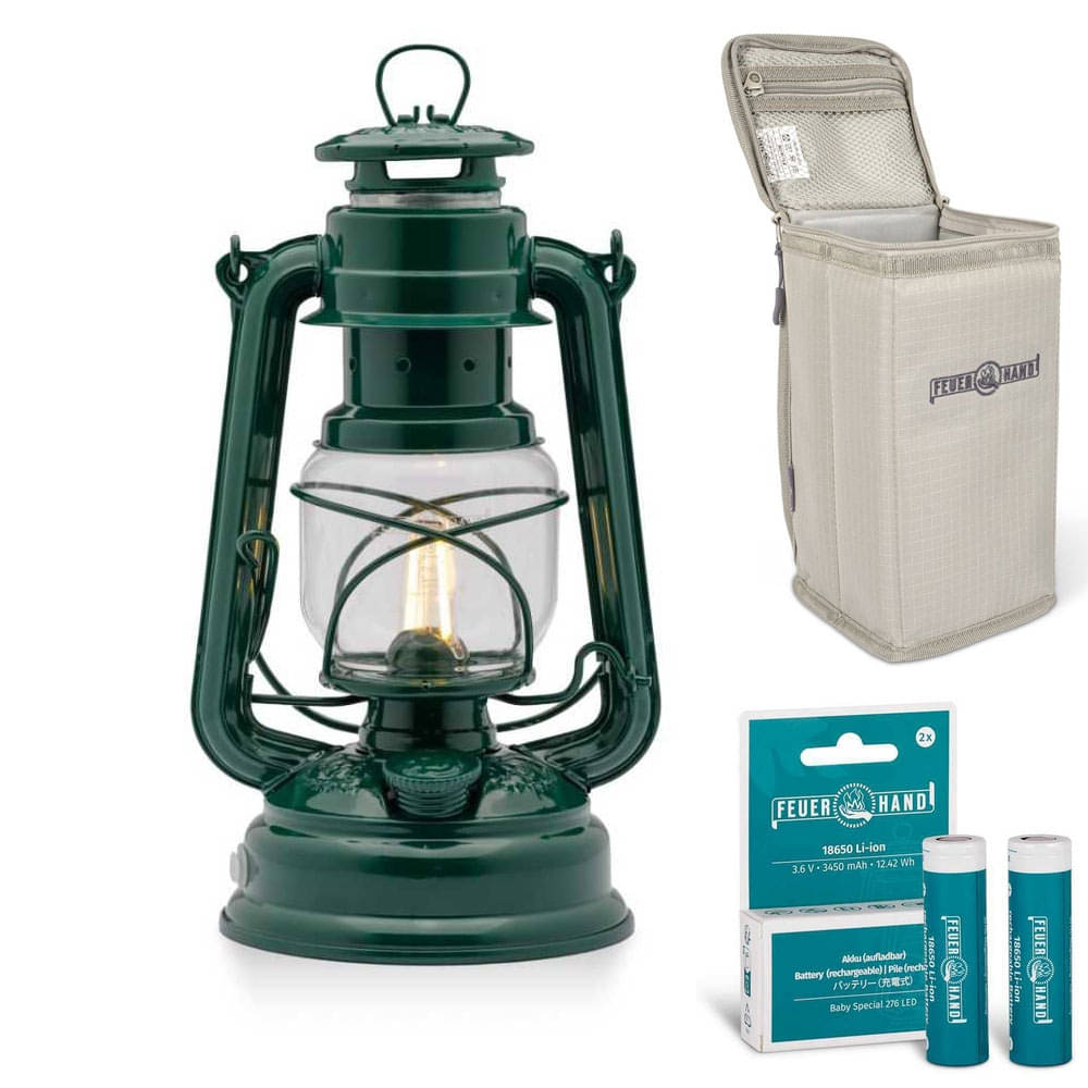 FEUERHAND LED Laterne Baby Special 476 Moss Green Starter-Set 5.0