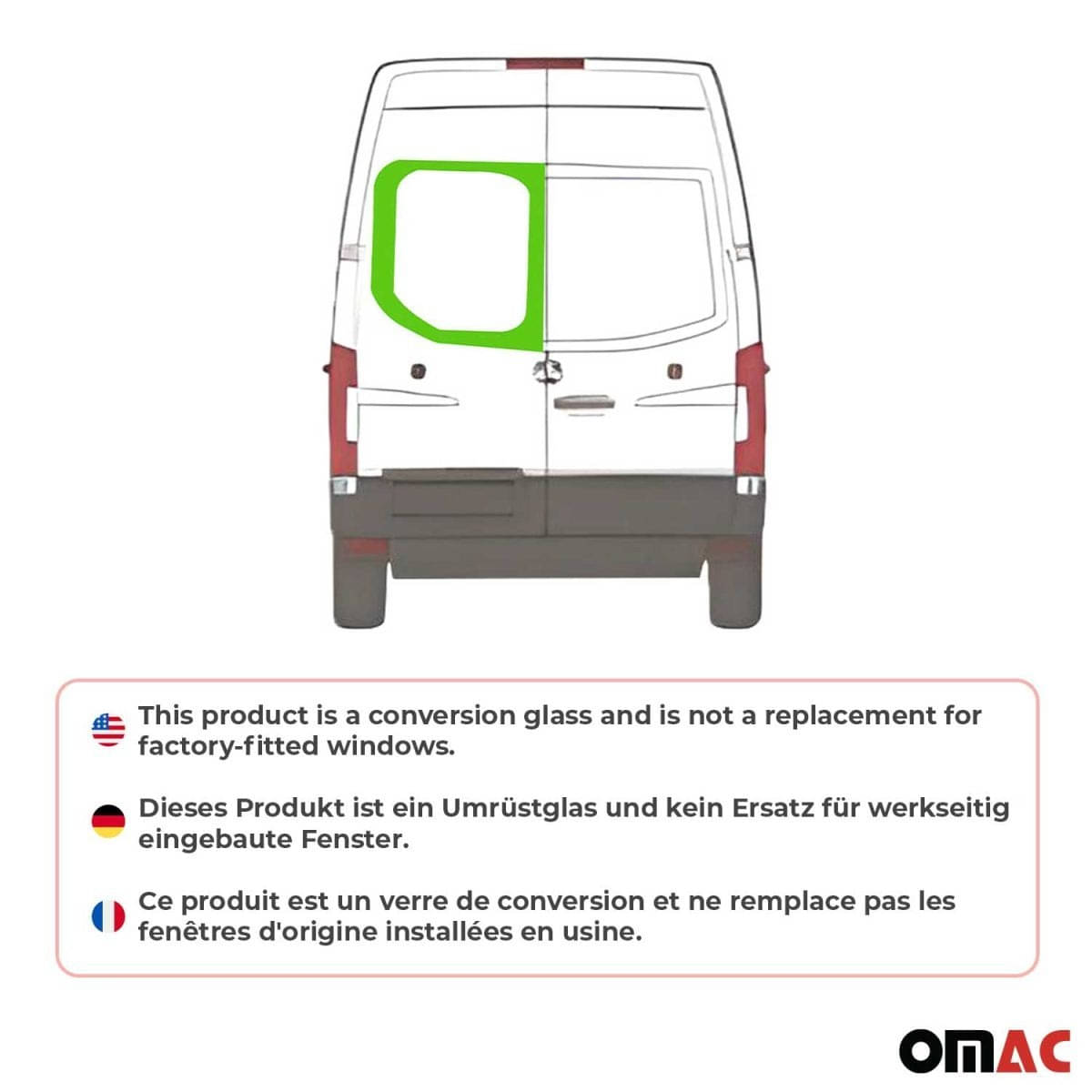 OMAC Heckscheibe Heckfenster MB Sprinter W907 L1/L2/L3/L4 ab Bj. 2018 Flügeltür Links OMAC Heckscheibe Heckfenster MB Sprinter W907 L1-L2-L3-L4 ab Bj. 2018 Fluegeltuer Links - 4745405-1BDFL