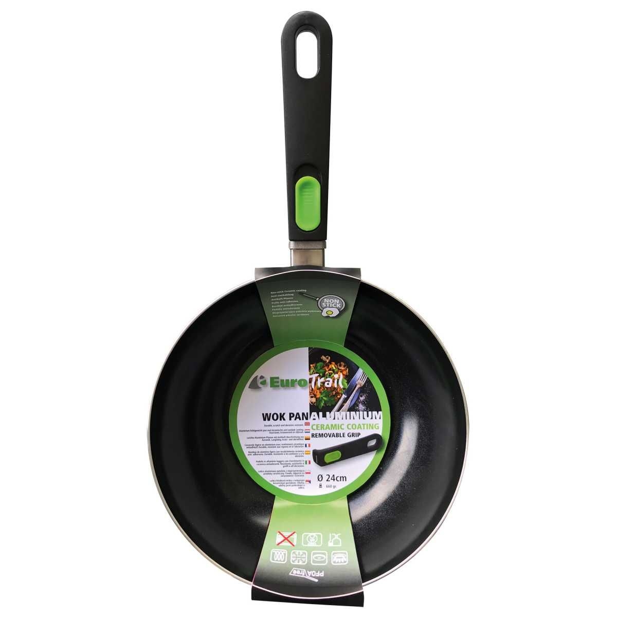 EuroTrail keramische Wok-Pfanne Ø24 cm - ETKW5521