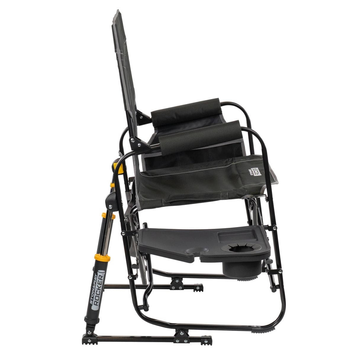 GCI faltbarer Schaukelstuhl Stowaway Rocker mit Seitentisch Dark Charcoal - 379339