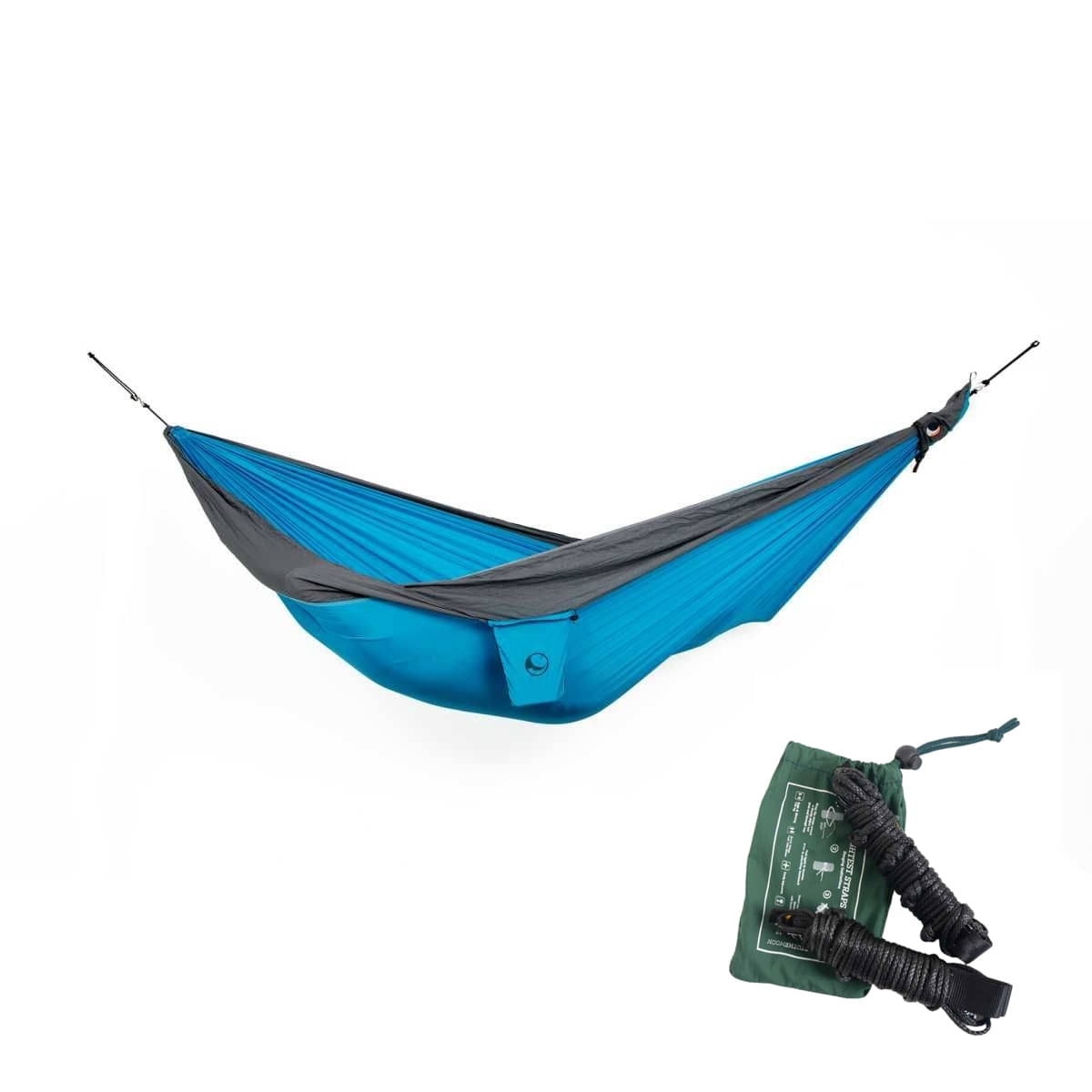 TICKET TO THE MOON King Size Hammock Haengematte Aqua - Dark Grey inkl. Lightest Straps - TMK1503 TMLSTRAP