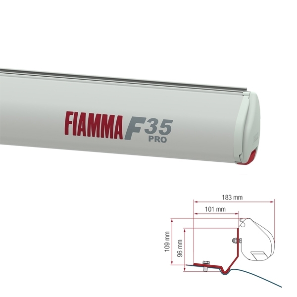 Markise FIAMMA F35 Pro Royal grey 220 cm Gehaeuse titanium inkl- Adapterkit VW Caddy Maxi Fiamma Art-Nr. 06762A01R-98655Z096